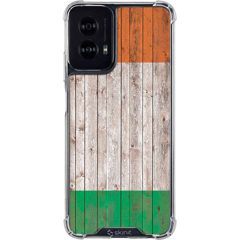 Ireland Flag Dark Wood Moto G Power 5G (2024) Clear Case